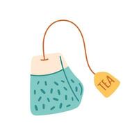 Herbal tea bag. Vector illustration in flat style