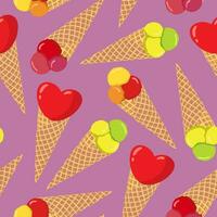 cute seamless pattern with ice cream for prints, posters, wrapping paper backgrounds, wallpaper scrapbooking, textile vector