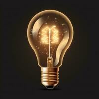 glow light bulb in dark background photo