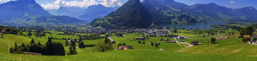 Schwyz canton panoramic view, Switzerland photo