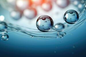 molecules in abstract space. Science and medical background photo