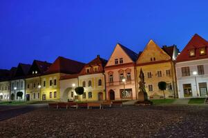 Old town houses in Bardejov city, Slovakia photo