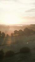 aerial view of a highway in the mist video