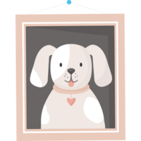 Photo frame with portrait dog png