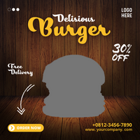 burger social media template psd