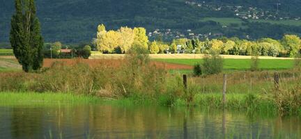 Geneva countryside by sunset, Switzerland photo