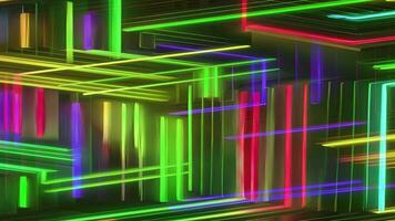 Abstract neon colors stripes background animation, Abstract moving lines background, Generative AI video