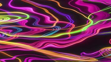 Abstract neon colors stripes background animation, Abstract moving lines background, Generative AI video