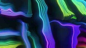 Abstract Liquid Wavy Neon Lines Animation, Generative AI video