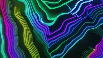 Abstract Liquid Wavy Neon Lines Animation, Generative AI video