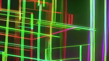 abstrato néon cores listras fundo animação, abstrato comovente linhas fundo, generativo ai video