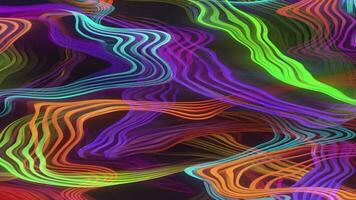 Abstract Liquid Wavy Neon Lines Animation, Generative AI video