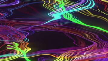 Abstract Liquid Wavy Neon Lines Animation, Generative AI video