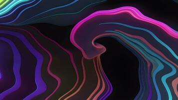 Abstract Liquid Wavy Neon Lines Animation, Generative AI video