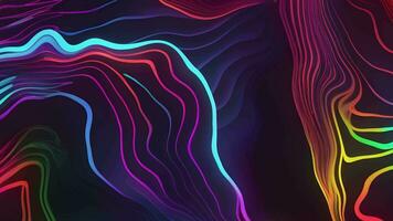 Abstract Liquid Wavy Neon Lines Animation, Generative AI video
