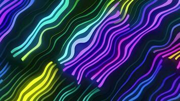 Abstract neon colors stripes background animation, Abstract moving lines background, Generative AI video