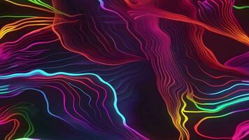 Abstract neon colors stripes background animation, Abstract moving lines background, Generative AI video