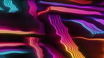 Abstract neon colors stripes background animation, Abstract moving lines background, Generative AI video