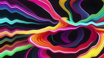 Abstract Liquid Wavy Neon Lines Animation, Generative AI video