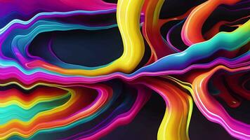 Abstract Liquid Wavy Neon Lines Animation, Generative AI video