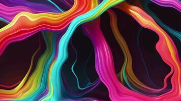 Abstract Liquid Wavy Neon Lines Animation, Generative AI video