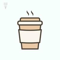 Paper coffee cup icon. Coffee cup. Isolated vector illustration