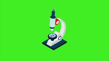 microscópio animação verde tela video