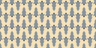 Simple geometric Christmas tree seamless pattern. Fluffy pine, fir tree, spruce. Winter holidays. New Year. Background, backdrop, digital paper, wallpaper. vector
