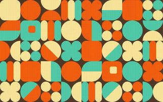 Abstract Vintage Geometric Mosaic Wallpaper Pattern Color Halftone Dots vector