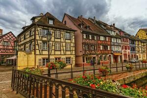 Traditional half-timbered houses in Colmar, Alsace, France photo