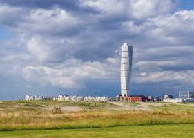 MALMO, SWEDEN, JUNE 21, 2019 View of famous Turning Torso skyscraper at Malmo photo