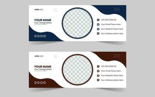 Free VECTOR Email Signature Template Design and Social Cover Templates