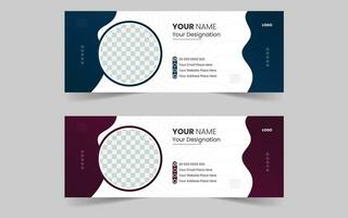 Free VECTOR Email Signature Template Design and Social Cover Templates