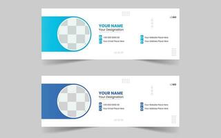 Free VECTOR Email Signature Template Design and Social Cover Templates