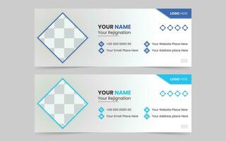 Free VECTOR Email Signature Template Design and Social Cover Templates