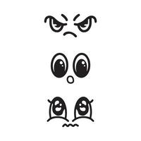 Set of cartoon eye handdrawn for element, facial expression, face vector