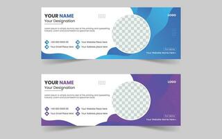 Free VECTOR Email Signature Template Design and Social Cover Templates