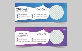 Free VECTOR Email Signature Template Design and Social Cover Templates