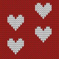 Red background and white knitted pattern. knitted vector pattern. Seamless gradient pattern for clothing, wrapping paper, backdrop, background, gift card.