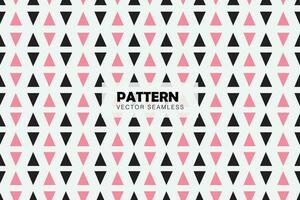 Black and pink triangles geometric shapes seamless repeat pattern vector