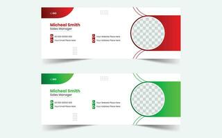 Free vector Email Signature Template Design and Facebook Cover Template