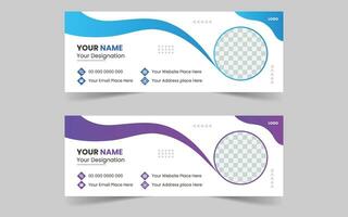 Free vector Email Signature Template Design and Facebook Cover Template