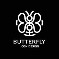 butterfly outlines symbol design icon vector