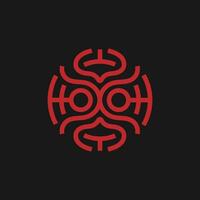 abstract simple ethnic mask line art vector