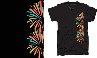 T-shirt featuring a multi-color shape design in vector. vector