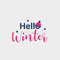 Winter. Snowflakes and snow with winter text, word and lettering. Winter concept, logo template and sign. Horizontal format. Vector illustration for print and web. EPS10.