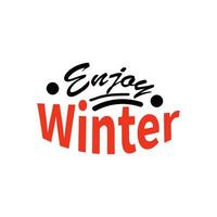 Winter. Snowflakes and snow with winter text, word and lettering. Winter concept, logo template and sign. Horizontal format. Vector illustration for print and web. EPS10.