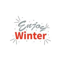 Winter. Snowflakes and snow with winter text, word and lettering. Winter concept, logo template and sign. Horizontal format. Vector illustration for print and web. EPS10.