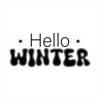 Winter. Snowflakes and snow with winter text, word and lettering. Winter concept, logo template and sign. Horizontal format. Vector illustration for print and web. EPS10.