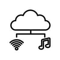 música nube transmisión icono, sencillo en línea música ilustración aislado en blanco antecedentes. vector